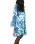Blue in nature dress with matching headpiece - Image 5