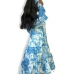 Blue in nature dress with matching headpiece