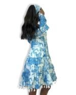 Blue in nature dress with matching headpiece