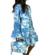 Blue in nature dress with matching headpiece - Image 4