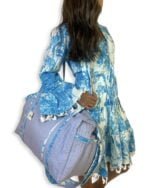 Blue in nature dress with matching headpiece - Image 3