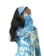 Blue in nature dress with matching headpiece - Image 2