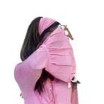 Pink no fear dress with matching headpiece