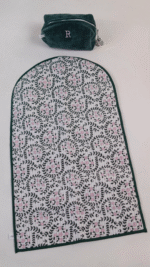 Dark oilve-( prayer mat - velvet pouch )