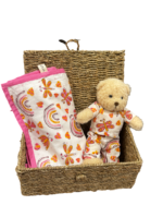 Basket- (teddy bear - blanket)